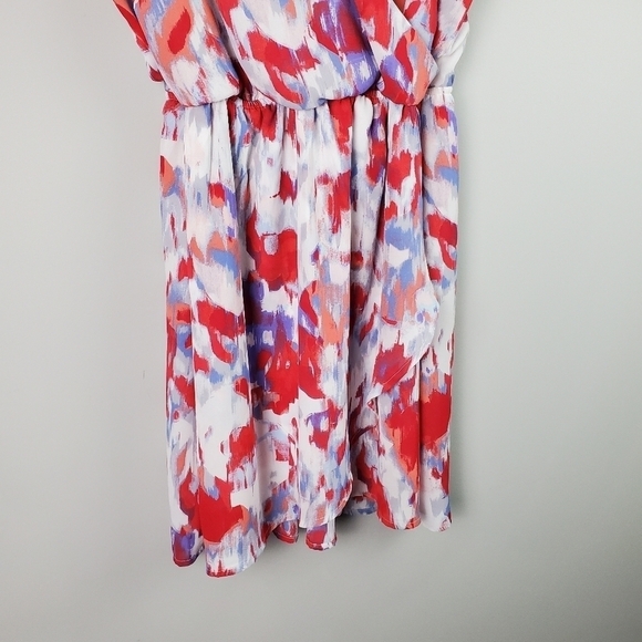 Lush Multicolor Strap Faux Wrap Dress Medium - Picture 3 of 7